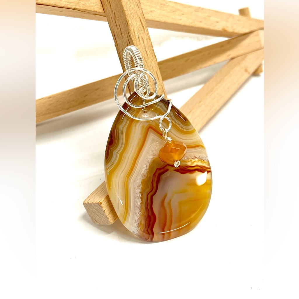 Handmade Stone Hand Wrapped Pendant